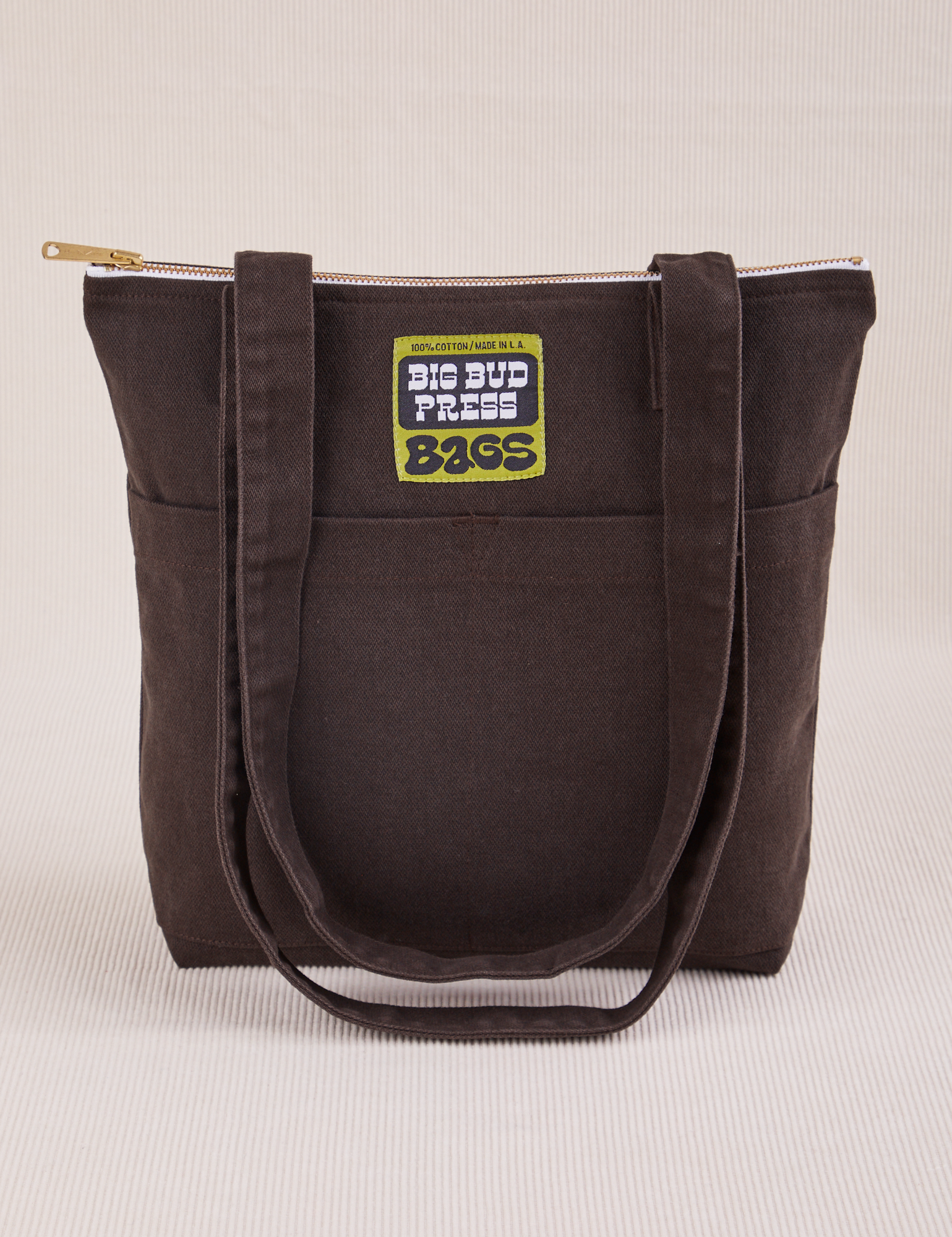 Over-Shoulder Zip Mini Tote in Espresso Brown