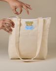 Over-Shoulder Zip Mini Tote in Vintage Tee Off-White