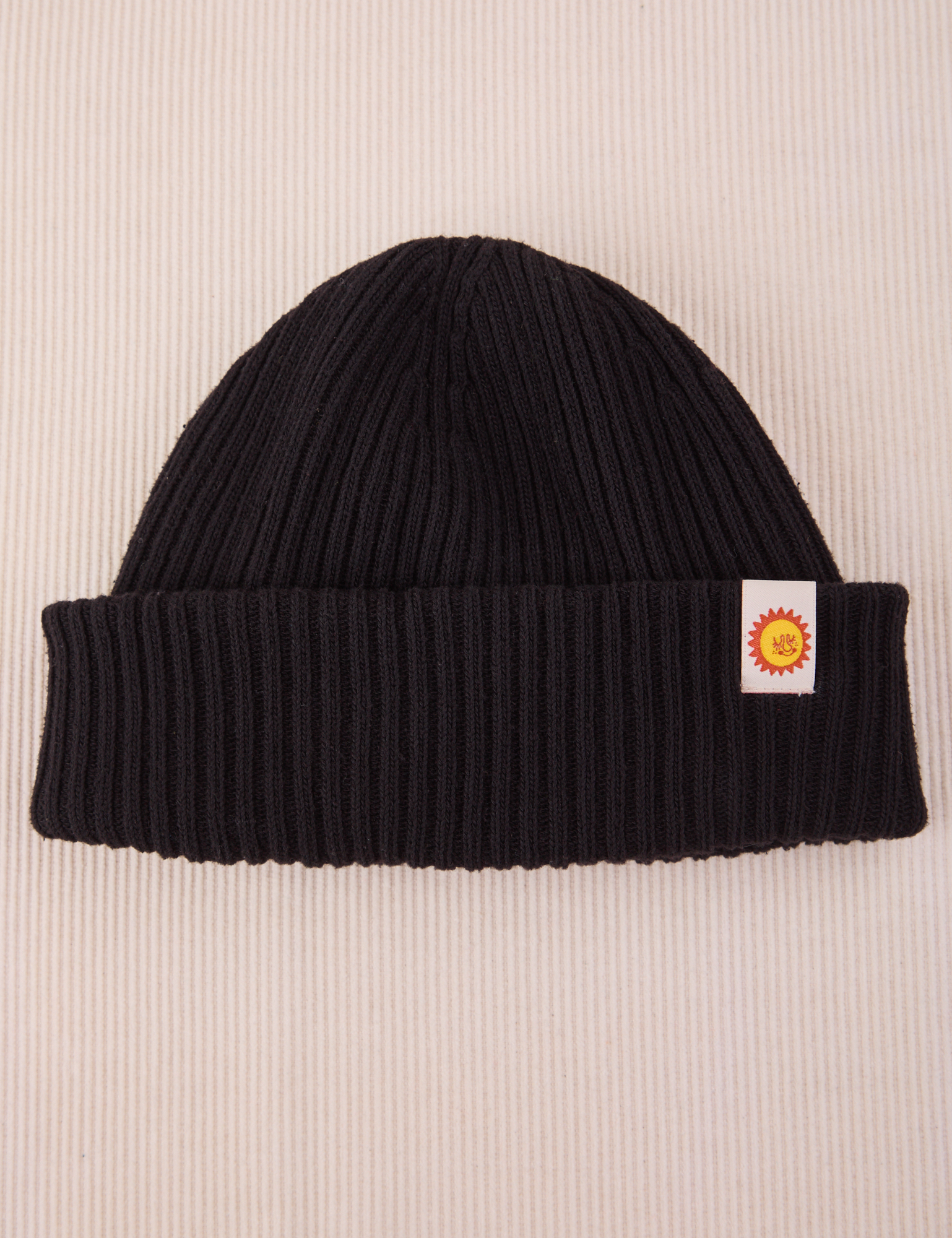 Ribbed Beanie in Basic Black