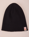 Ribbed Beanie in Basic Black