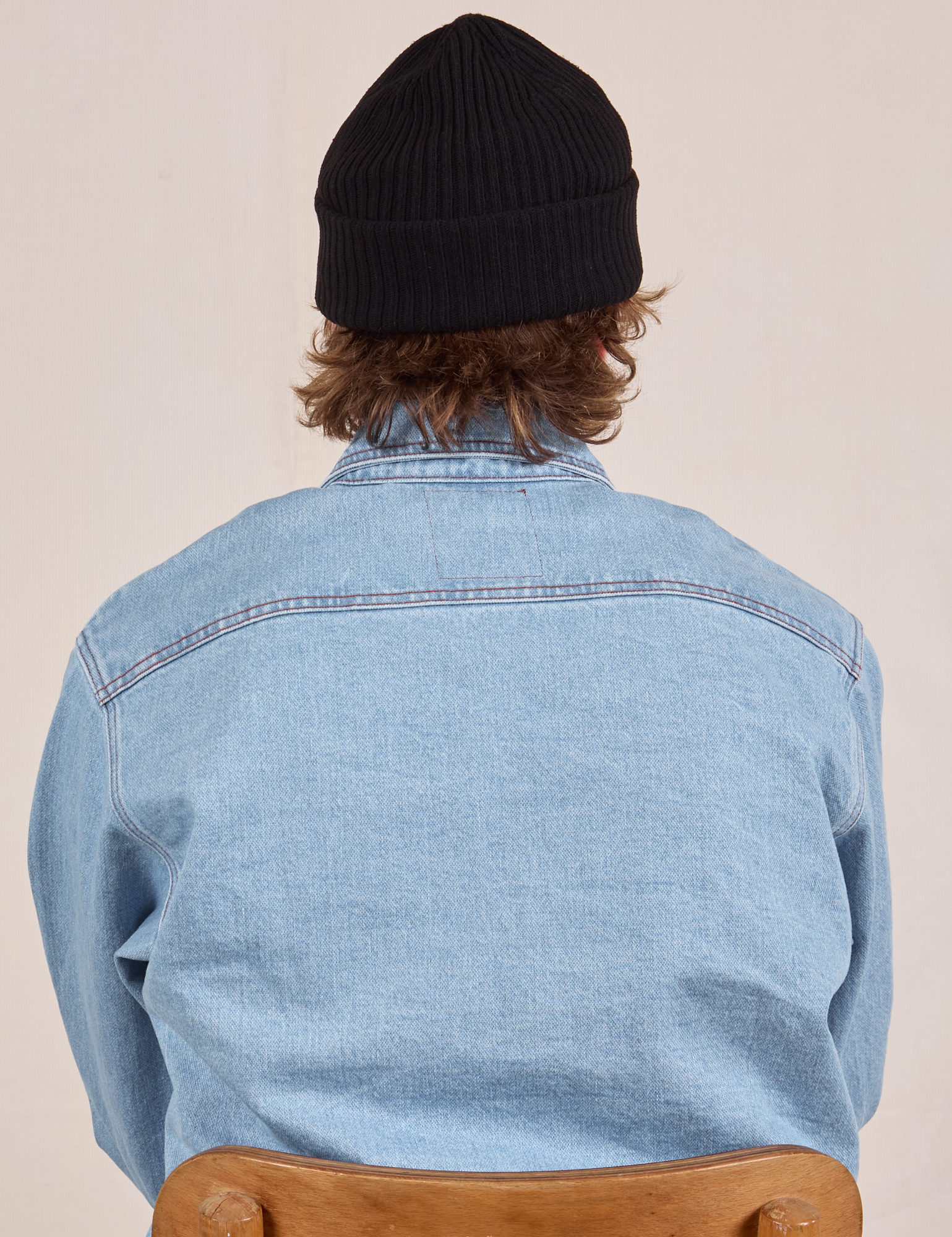 Ribbed Beanie in Basic Black back view worn by Quinn