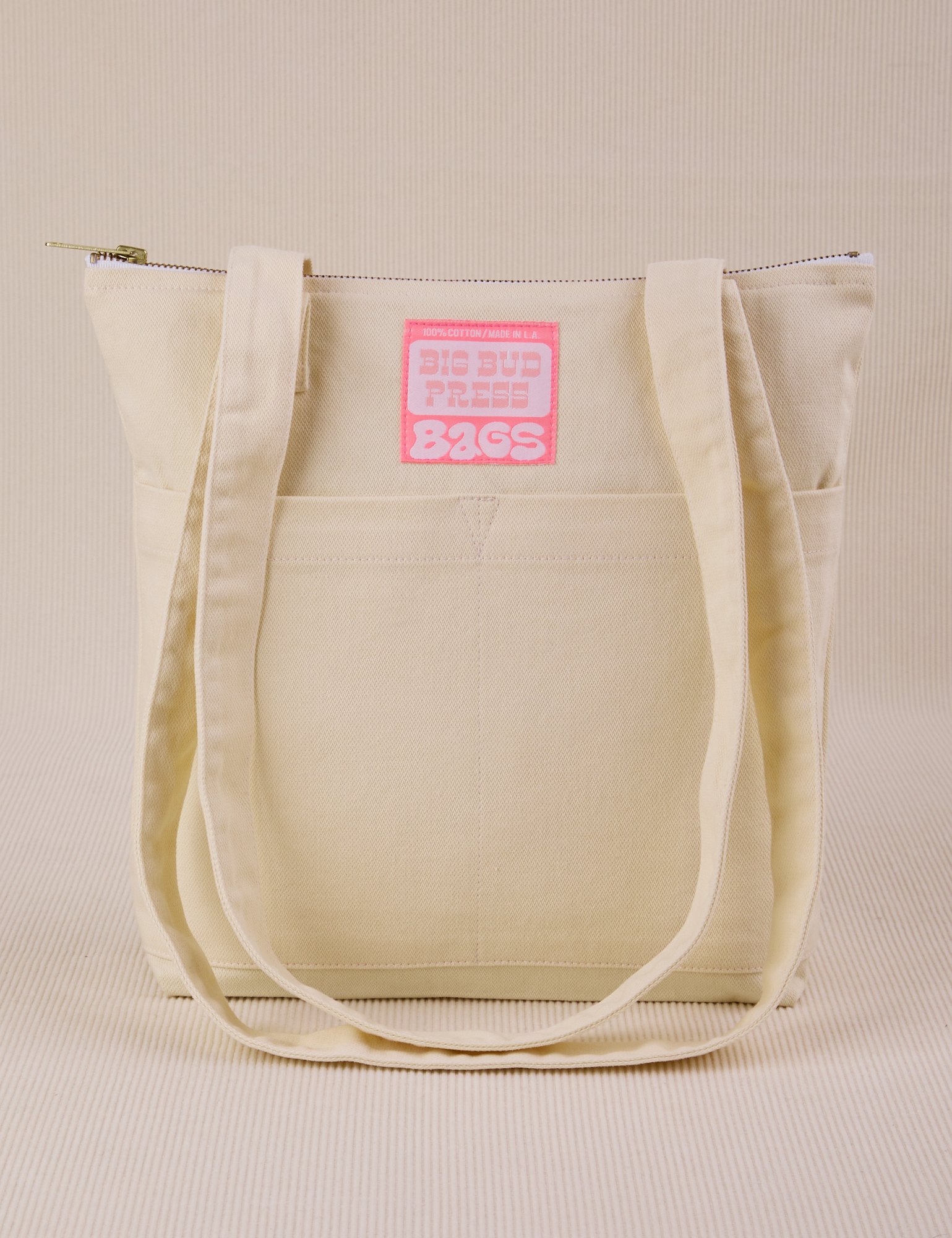 Over-Shoulder Zip Mini Tote in Vintage Off-White