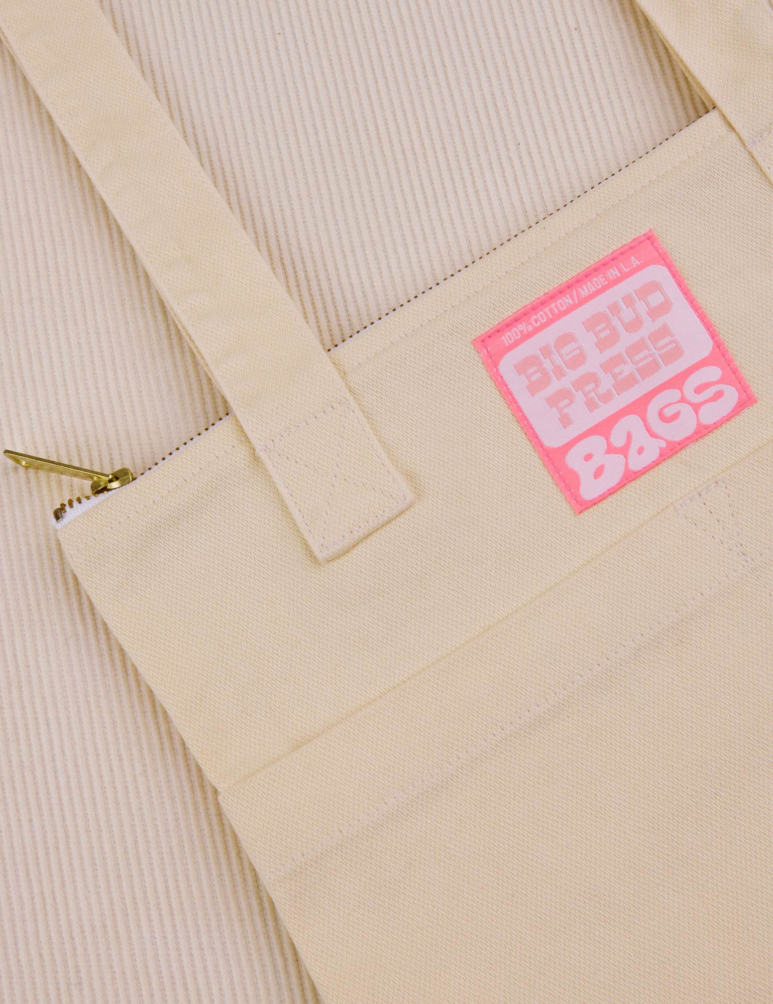 Over-Shoulder Zip Mini Tote in Vintage Off-White