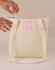 Over-Shoulder Zip Mini Tote in Vintage Off-White