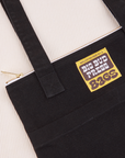 Over-Shoulder Zip Mini Tote in Black close up