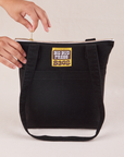 Over-Shoulder Zip Mini Tote in Black 