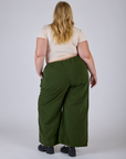 Pleated Pull-On Pants - Evergreen