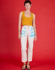 Alex is 5'8" and wearing XXS Pockets of Sky Airbrush Work Pants
