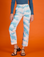 Alex is 5'8" and wearing XXS Cloud Coverage Airbrush Work Pants