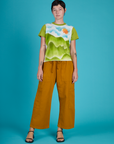Alex wearing the Green Hills Airbrush Vintage Tee with Spicy Mustard Drop Pocket Pants