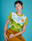 Alex wearing the Green Hills Airbrush Vintage Tee