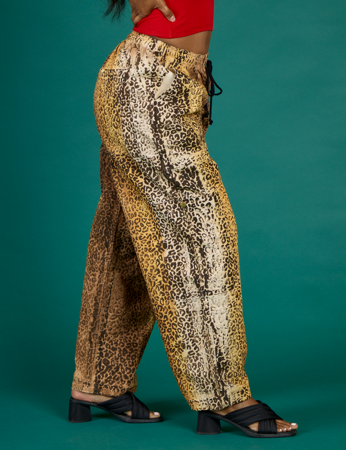 Drop Pocket Pants - Leopard Print
