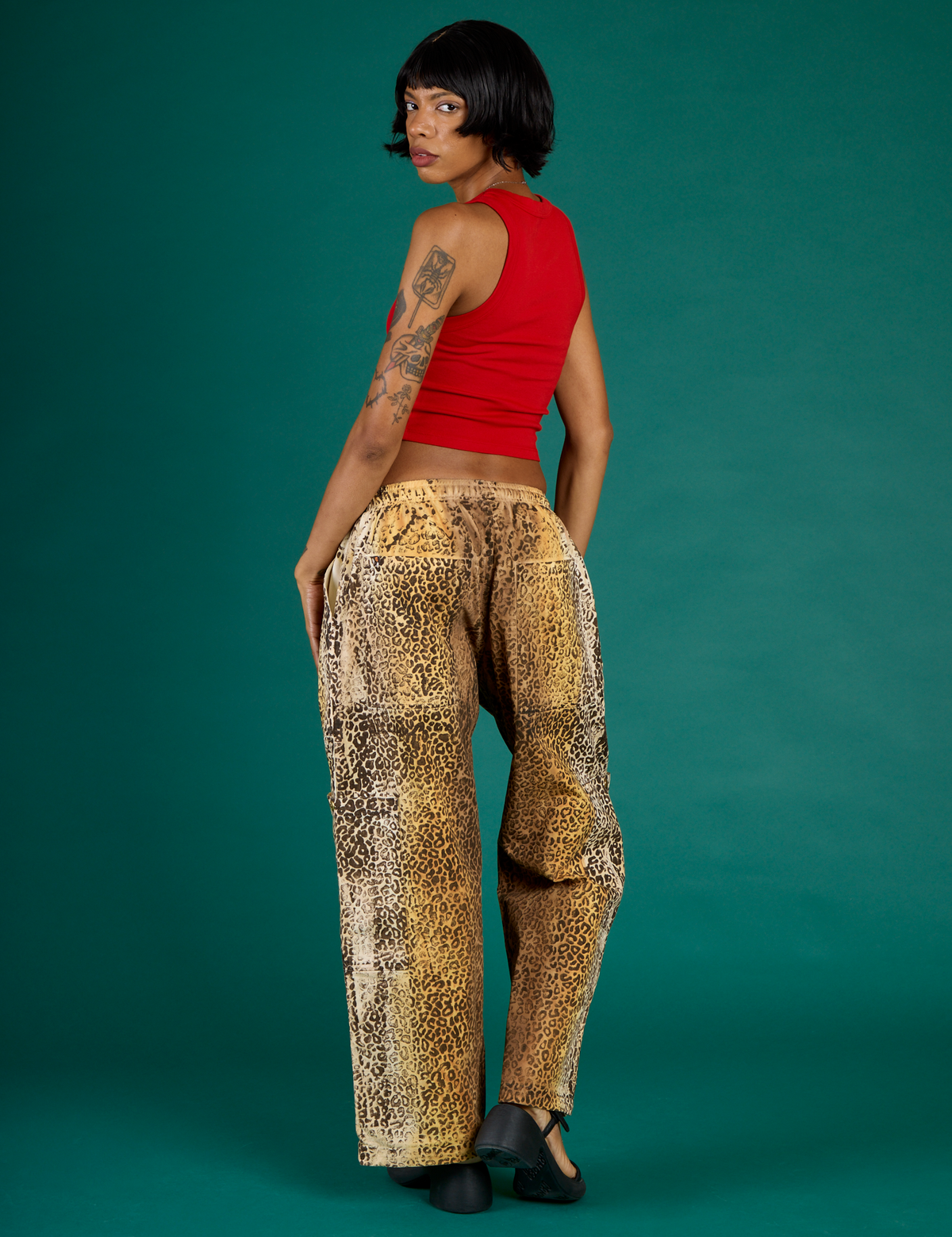 Drop Pocket Pants - Leopard Print