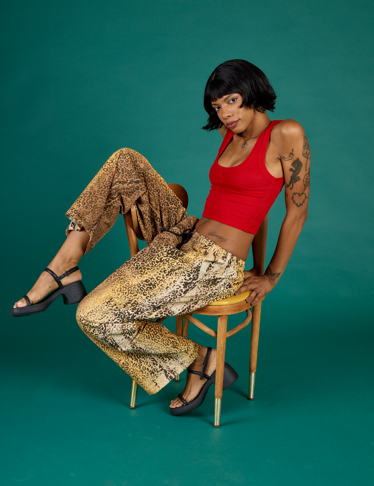 Drop Pocket Pants - Leopard Print