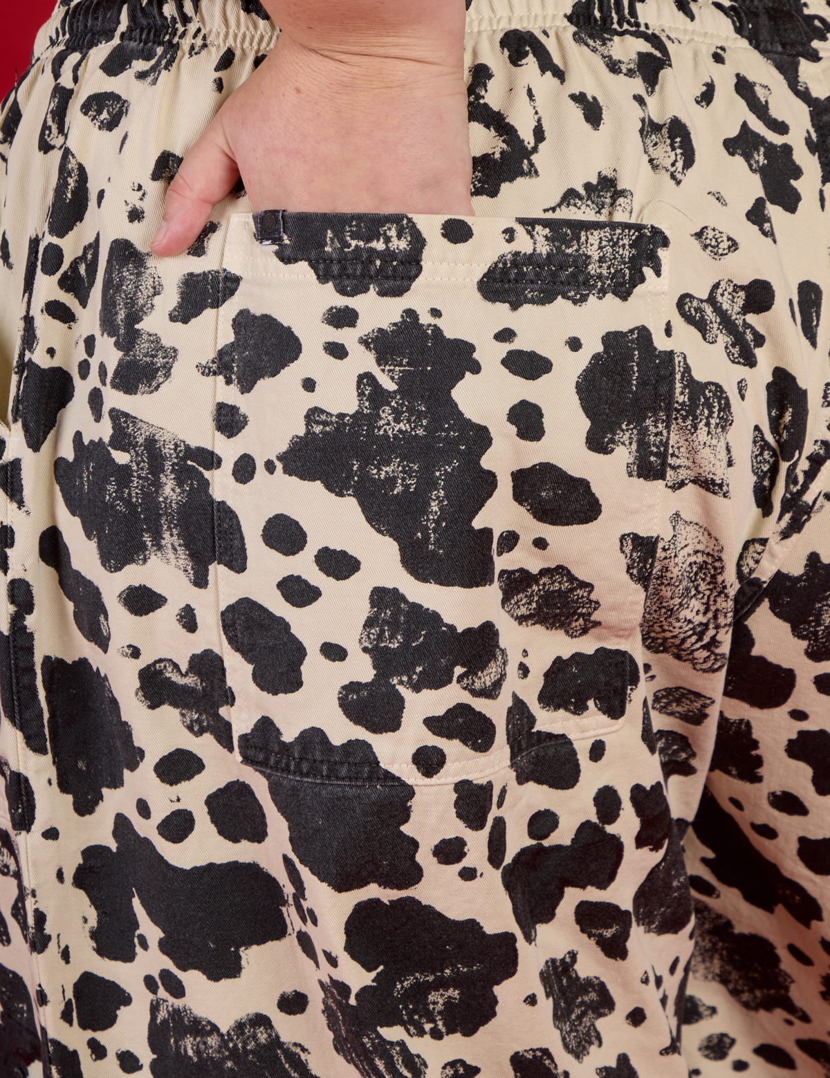 Drop Pocket Pants - Cow Print