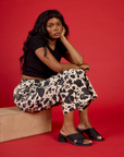 Drop Pocket Pants - Cow Print