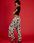 Drop Pocket Pants - Cow Print