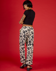 Drop Pocket Pants - Cow Print