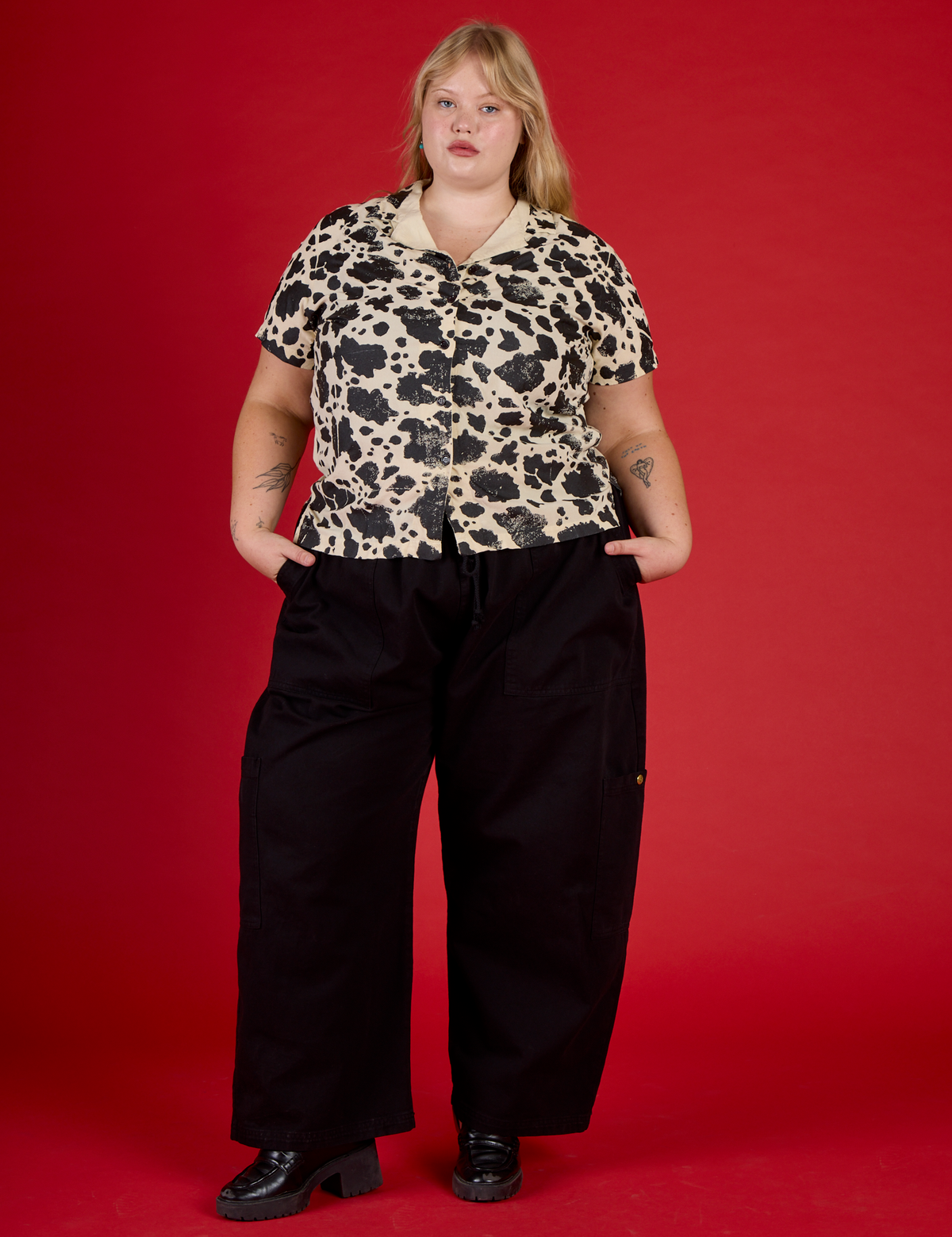 Pantry Button-Up - Cow Print