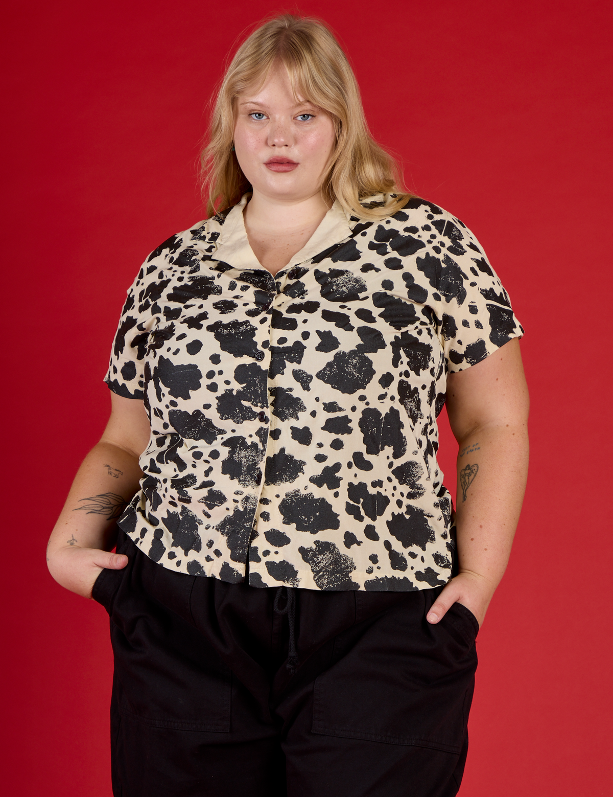 Pantry Button-Up - Cow Print