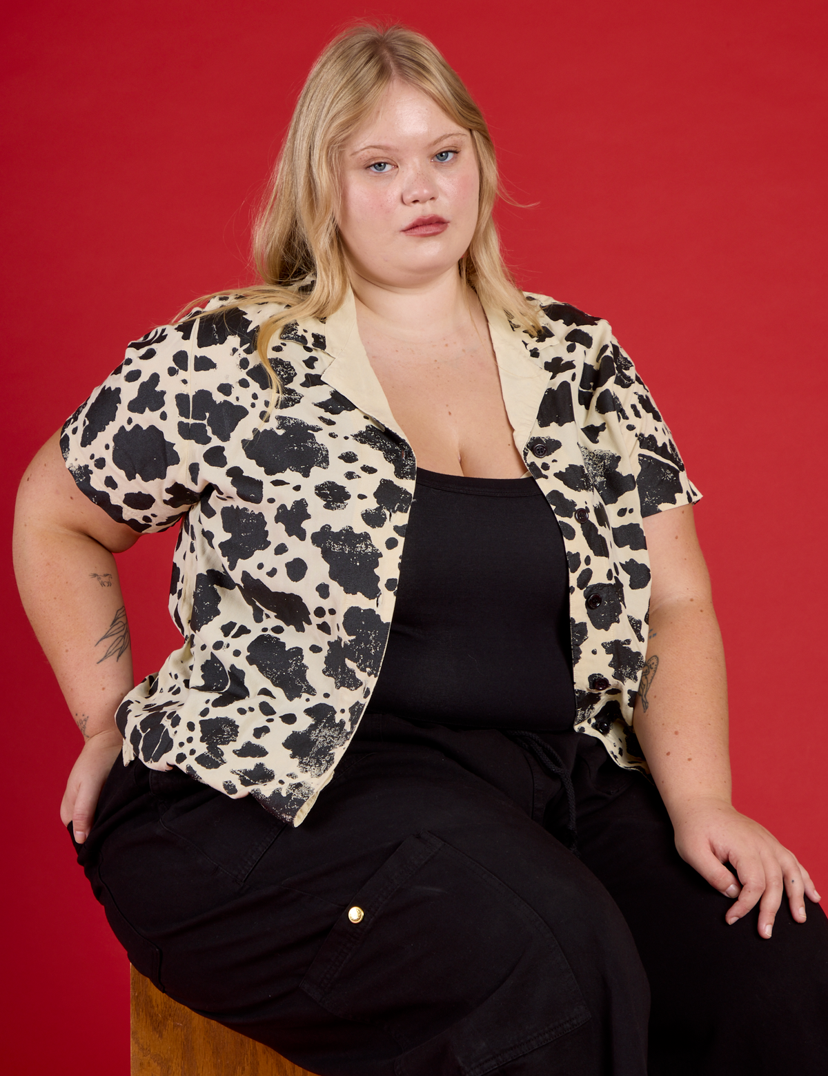 Pantry Button-Up - Cow Print