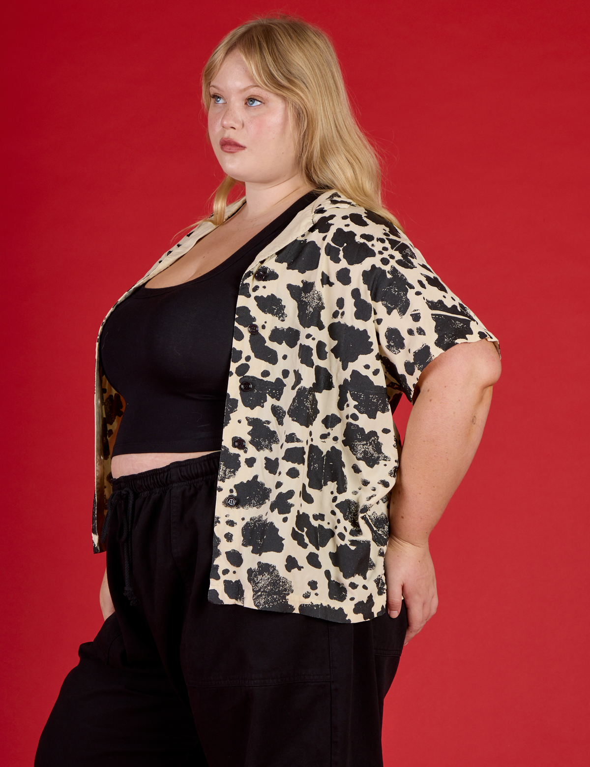 Pantry Button-Up - Cow Print
