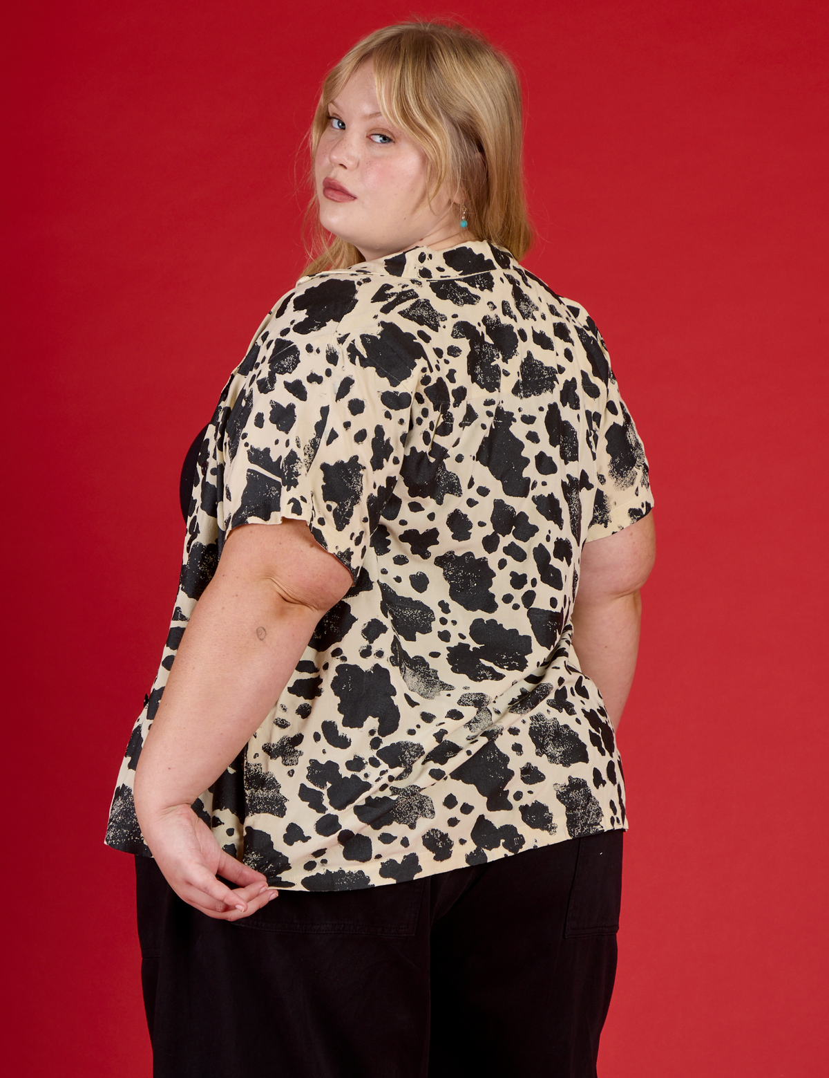Pantry Button-Up - Cow Print