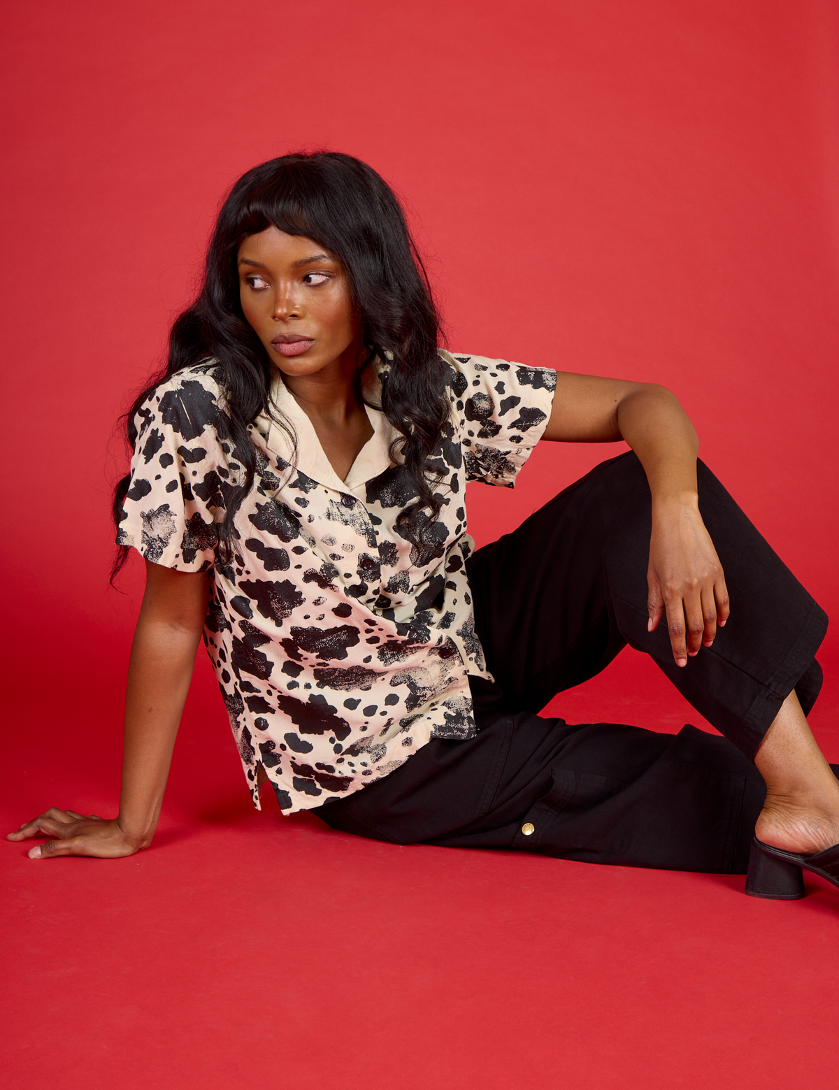 Pantry Button-Up - Cow Print