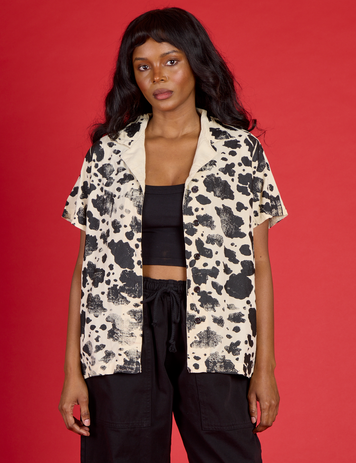 Pantry Button-Up - Cow Print
