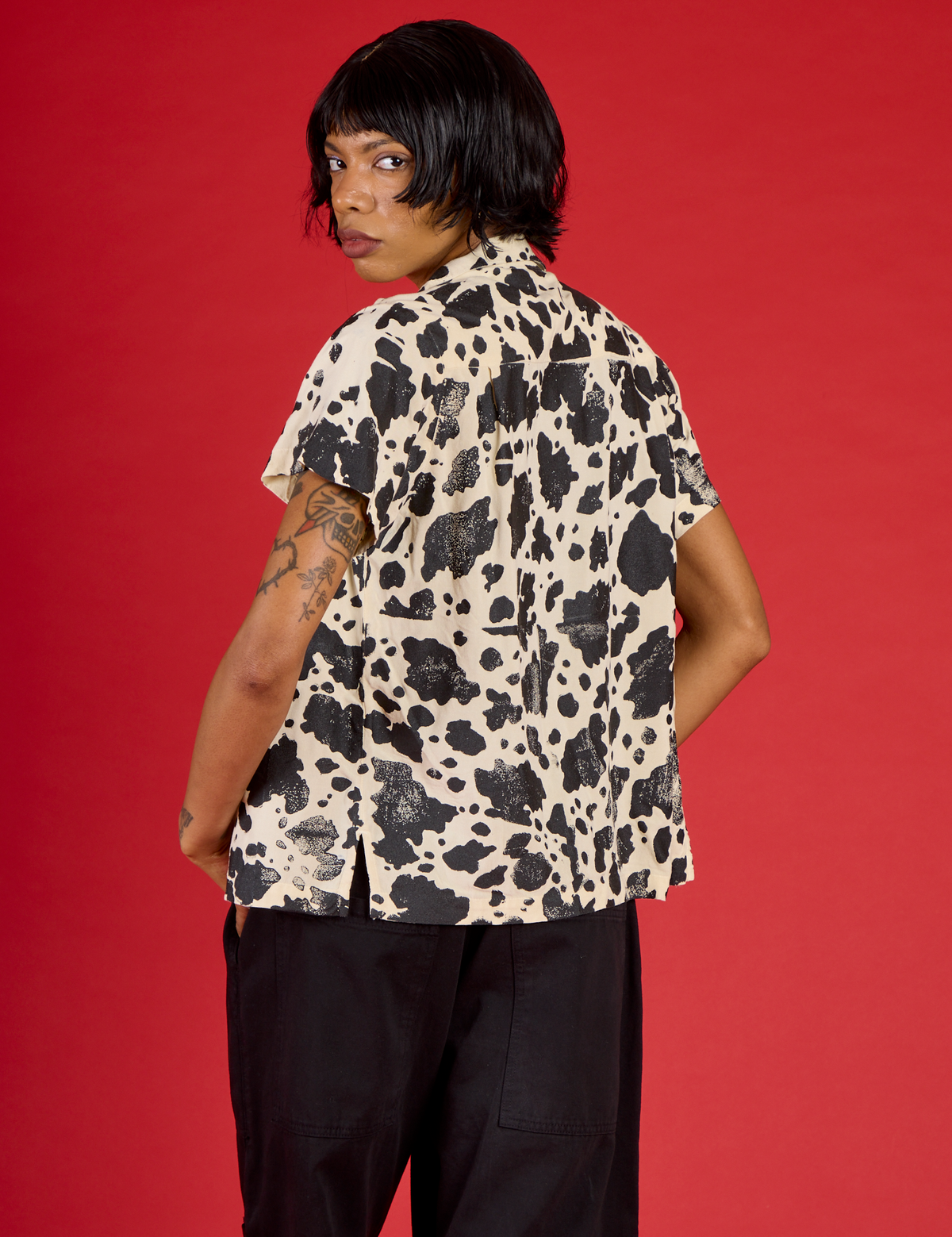 Pantry Button-Up - Cow Print