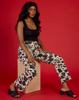 Kandia wearing the Cow Work Pant with the Black Cropped Tank