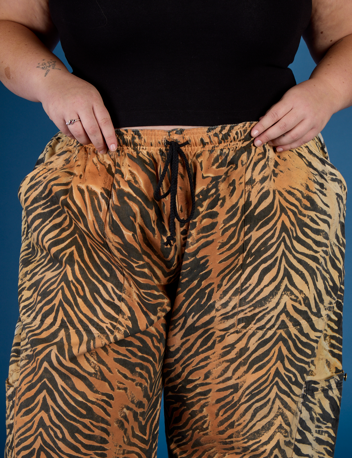 Drop Pocket Pants - Tiger Print