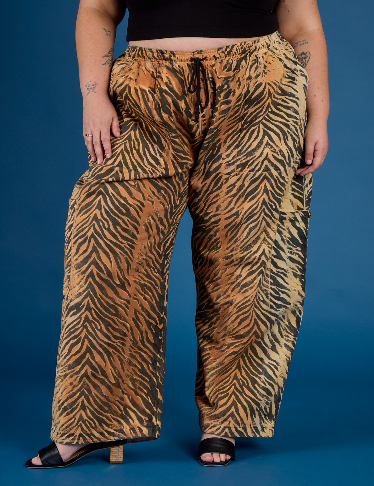 Drop Pocket Pants - Tiger Print