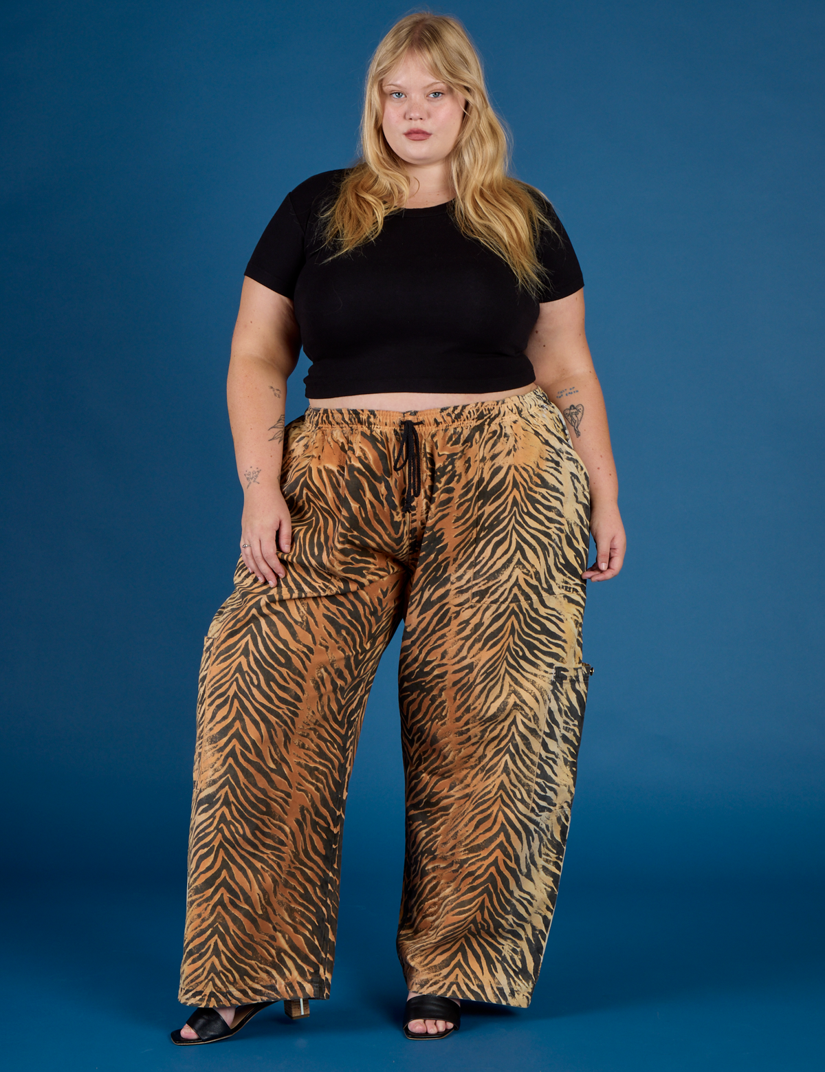 Drop Pocket Pants - Tiger Print