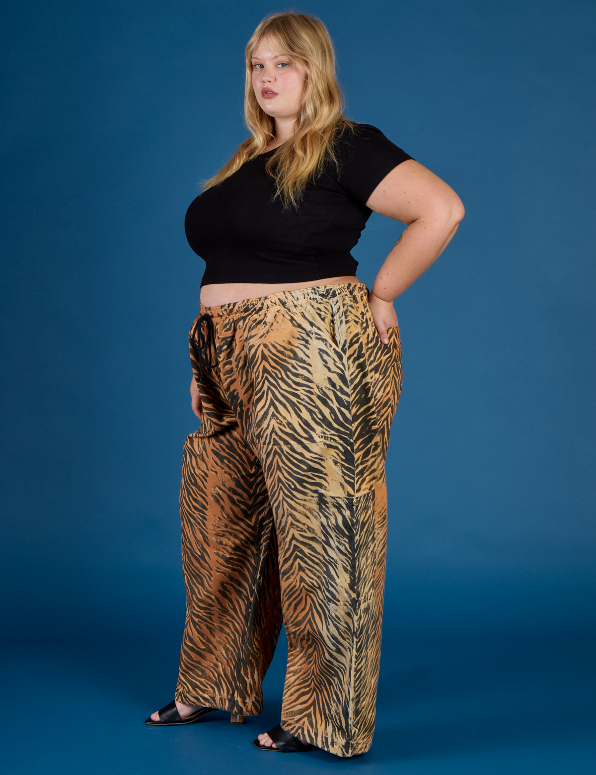 Drop Pocket Pants - Tiger Print