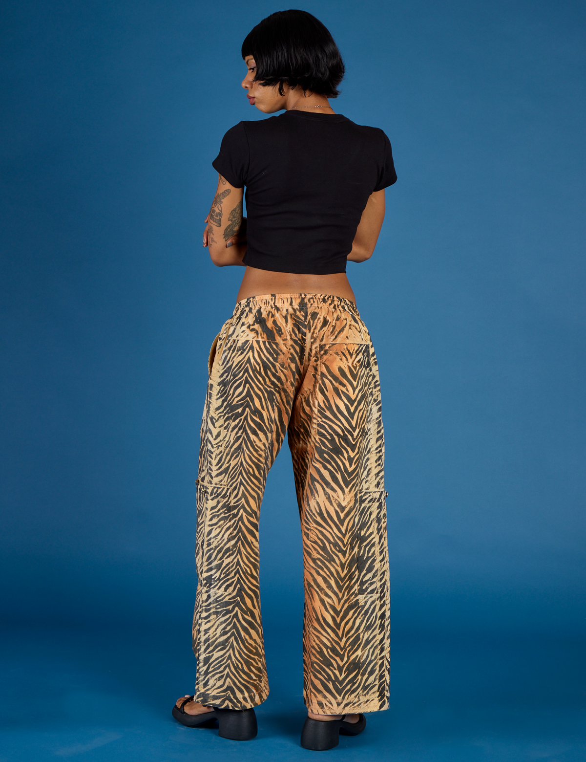 Drop Pocket Pants - Tiger Print