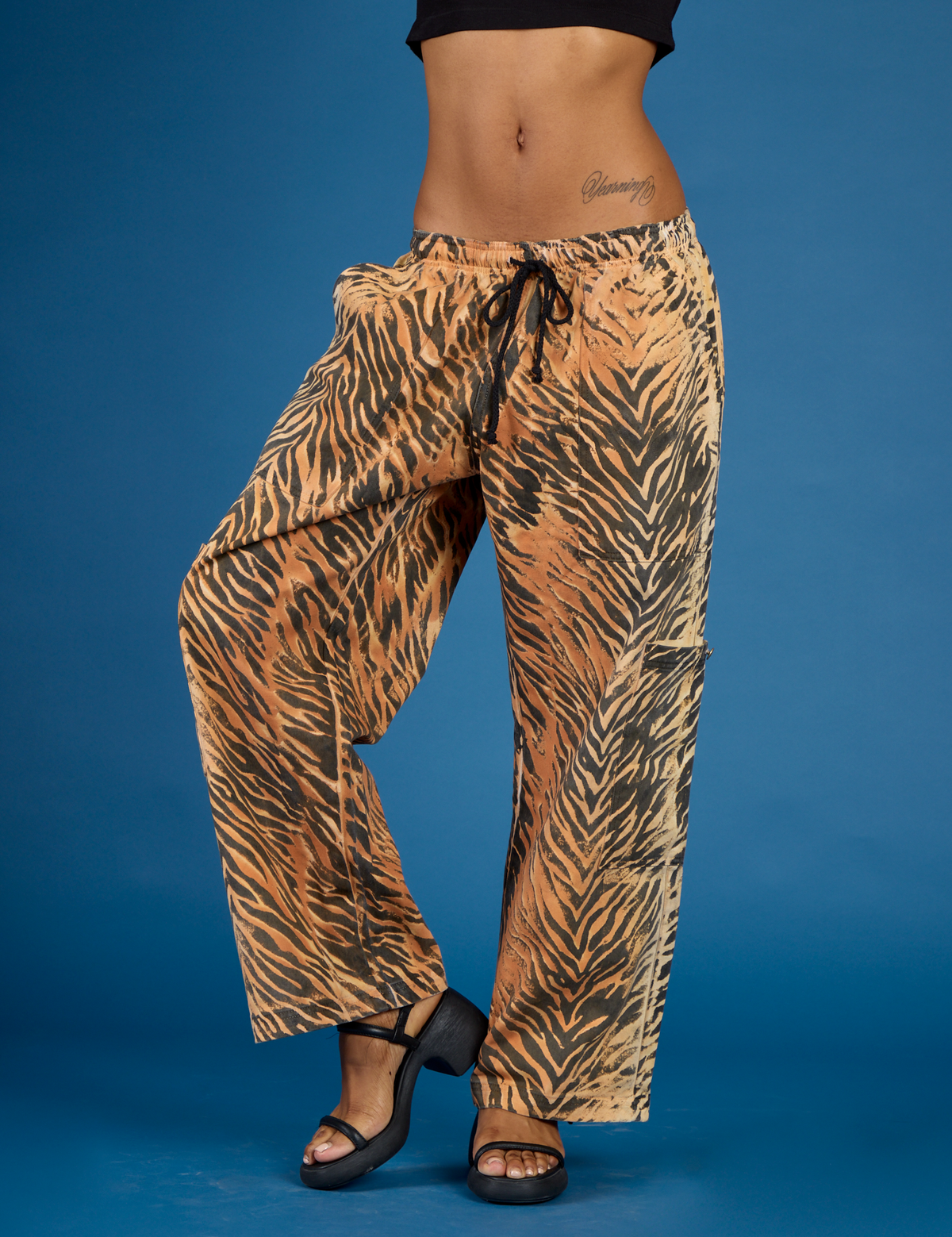 Drop Pocket Pants - Tiger Print