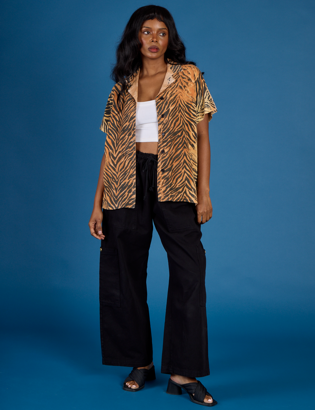 Pantry Button-Up - Tiger Print