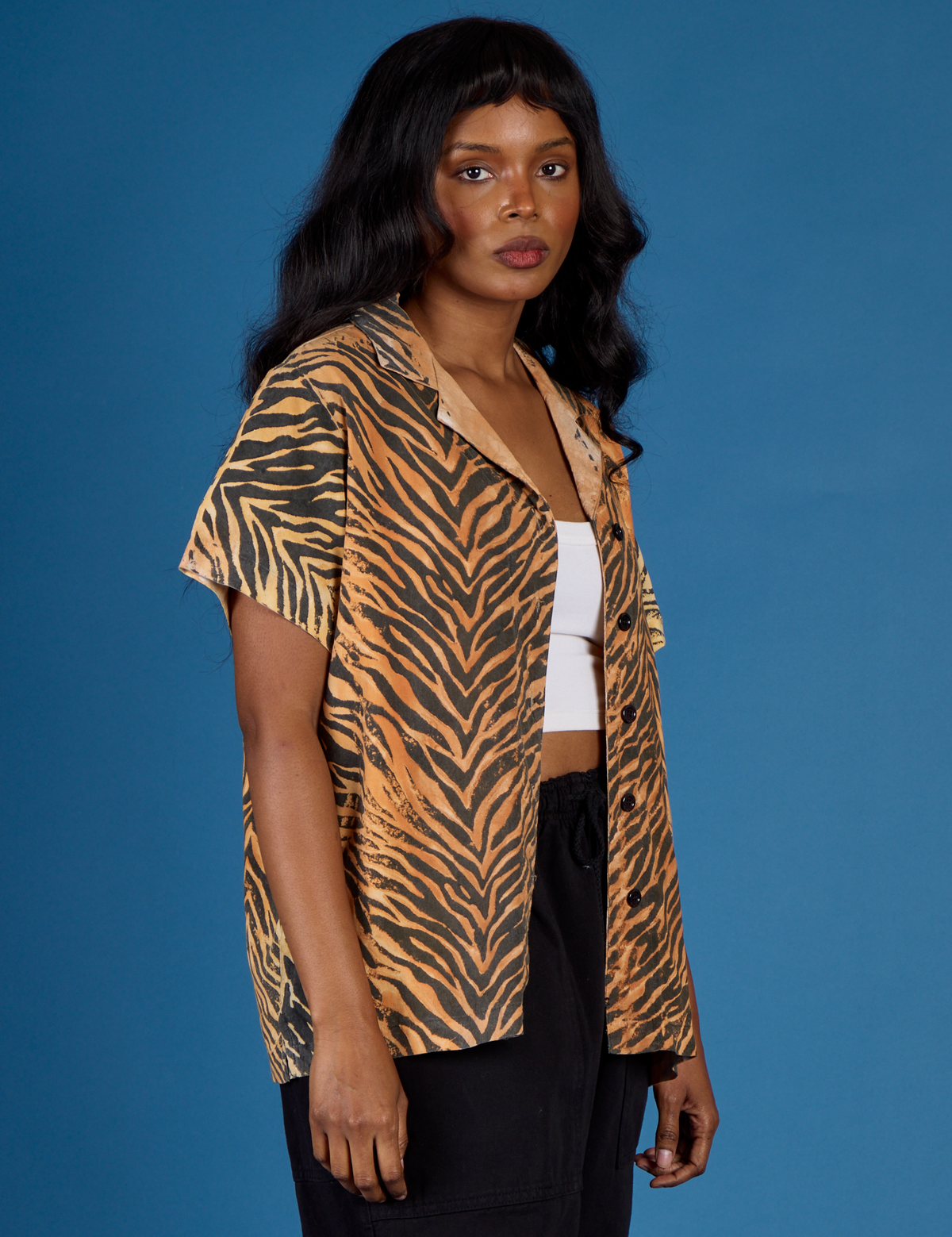 Pantry Button-Up - Tiger Print