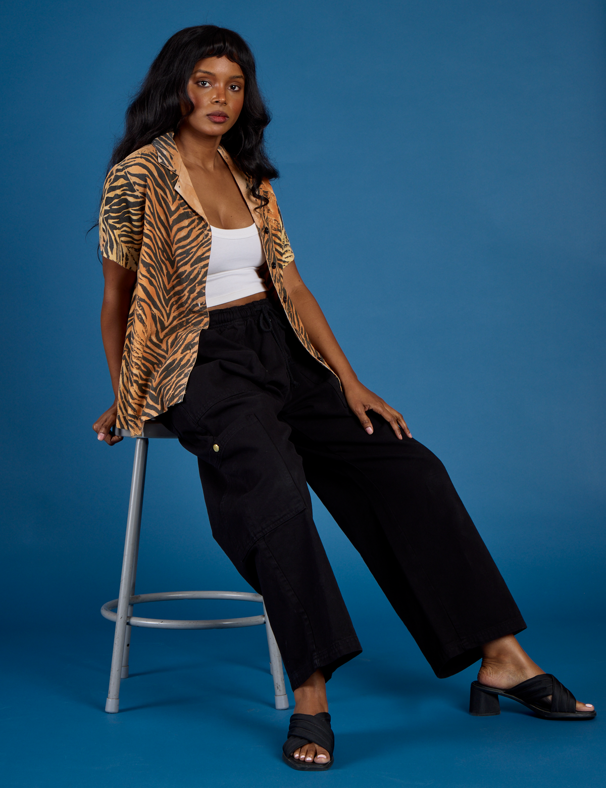 Pantry Button-Up - Tiger Print
