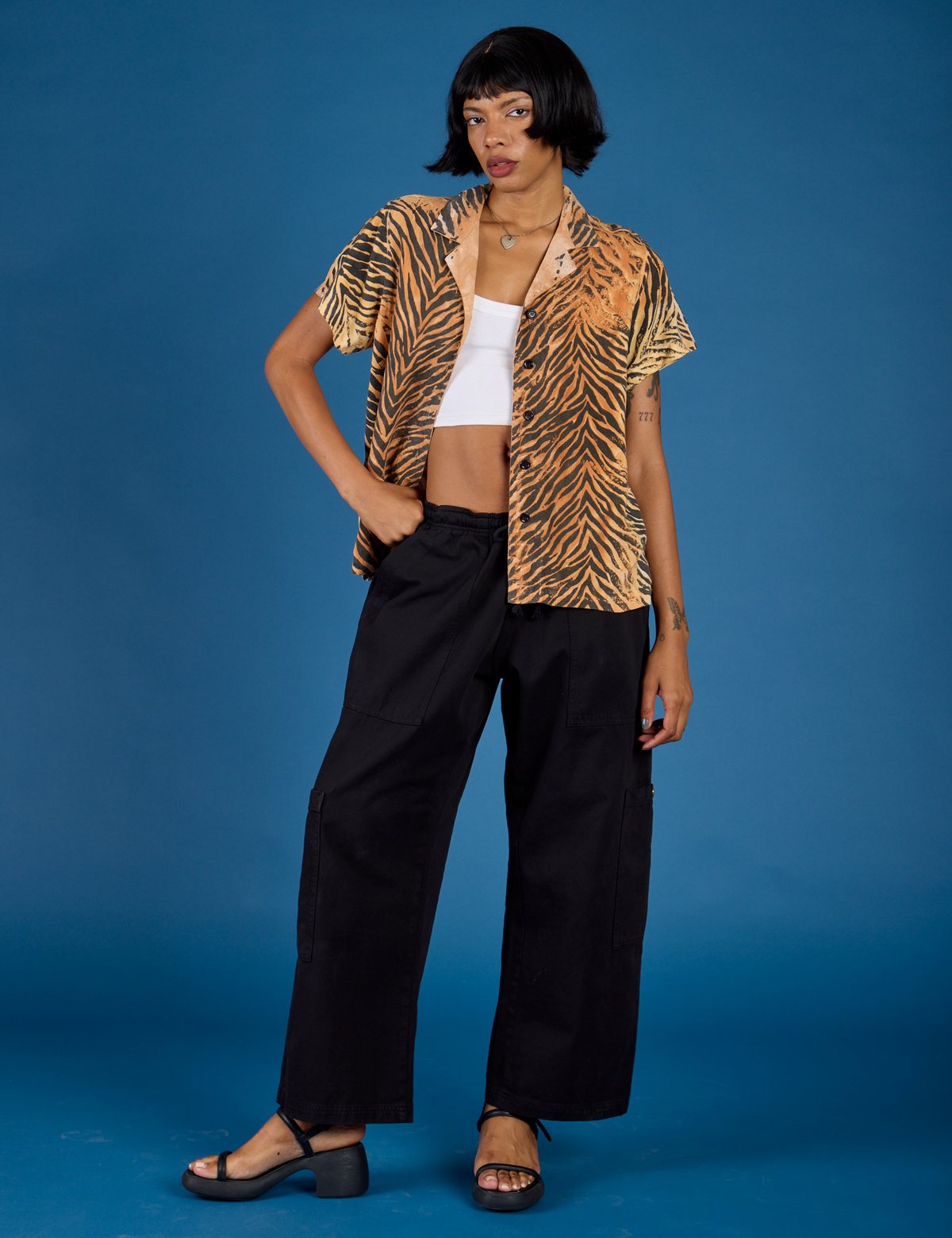 Pantry Button-Up - Tiger Print