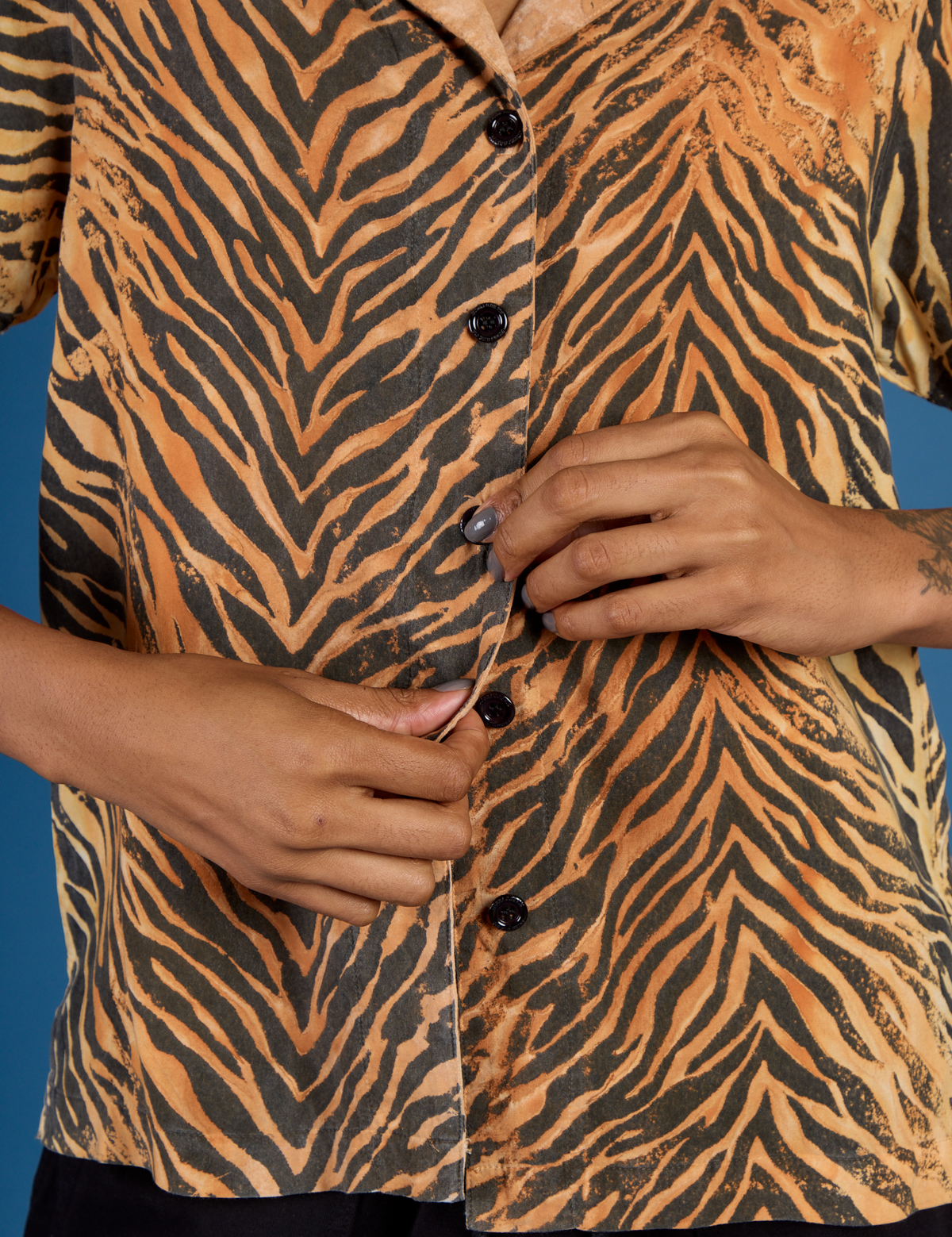 Pantry Button-Up - Tiger Print