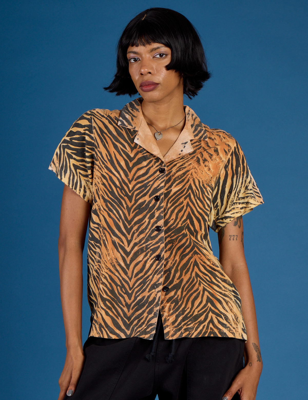 Pantry Button-Up - Tiger Print