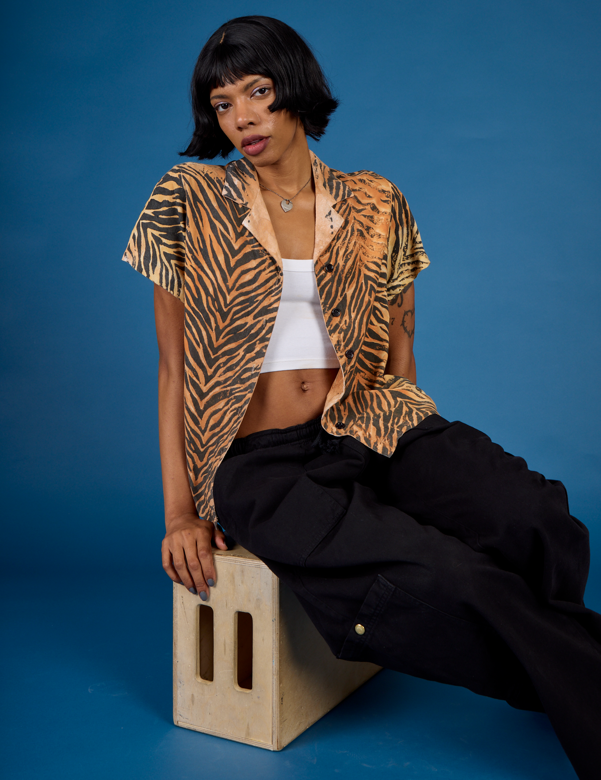Pantry Button-Up - Tiger Print