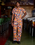 Short Sleeve Jumpsuit - Hot Dog & Beer & Wine & Pretzels