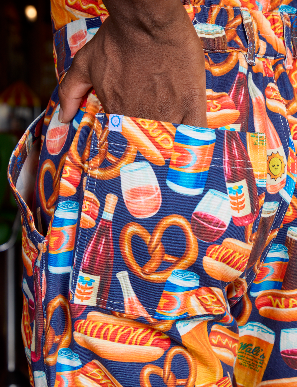 Short Sleeve Jumpsuit - Hot Dog &amp; Beer &amp; Wine &amp; Pretzels