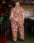 Short Sleeve Jumpsuit - Hot Dog & Beer & Wine & Pretzels