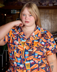 Short Sleeve Jumpsuit - Hot Dog & Beer & Wine & Pretzels