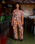 Short Sleeve Jumpsuit - Hot Dog & Beer & Wine & Pretzels
