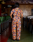 Short Sleeve Jumpsuit - Hot Dog & Beer & Wine & Pretzels